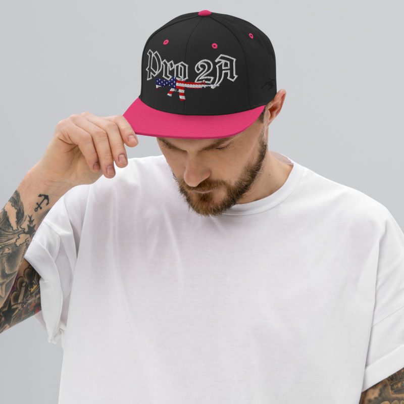 Pro 2A Light Text Snapback Hat - Image 4