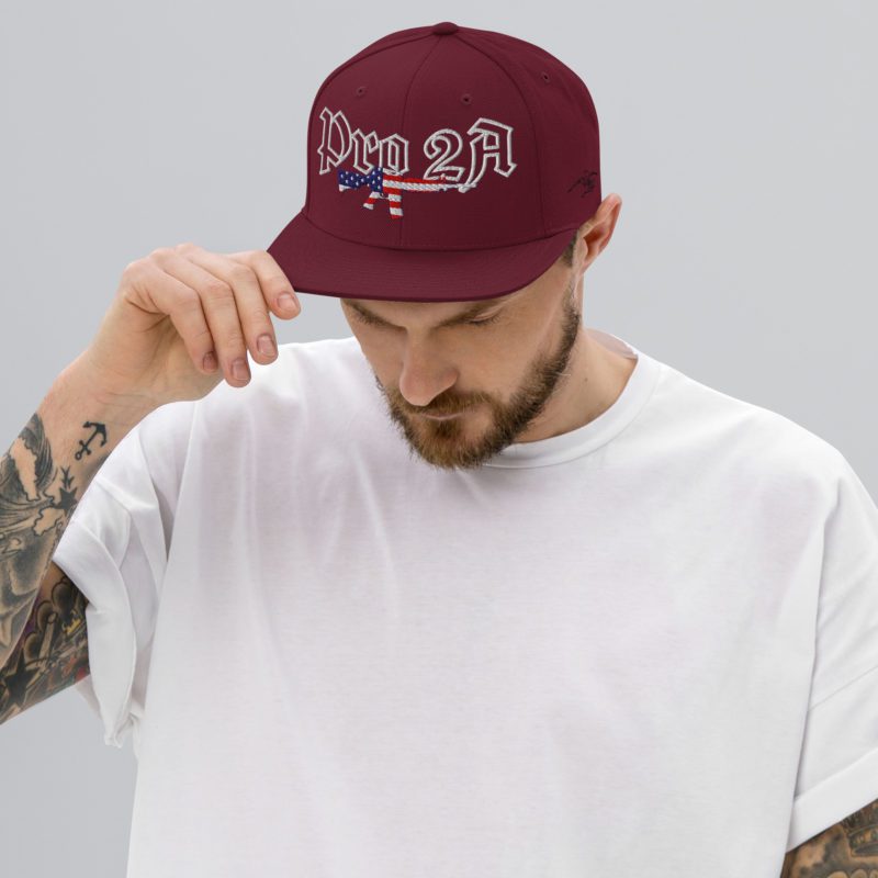 Pro 2A Light Text Snapback Hat - Image 7