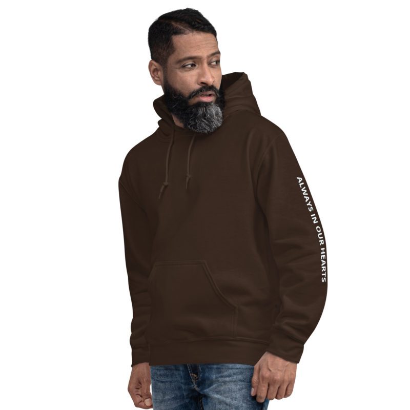 911 Never Forget with Always In Our Hearts on Left Sleeve - Unisex Hoodie - Image 15