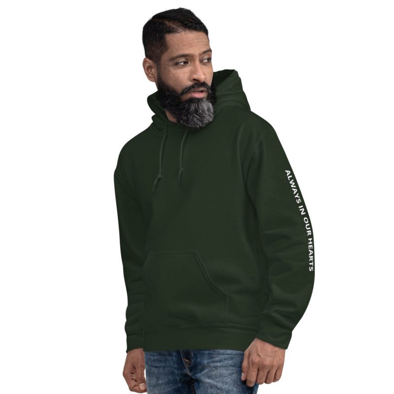 911 Never Forget with Always In Our Hearts on Left Sleeve - Unisex Hoodie - Image 19