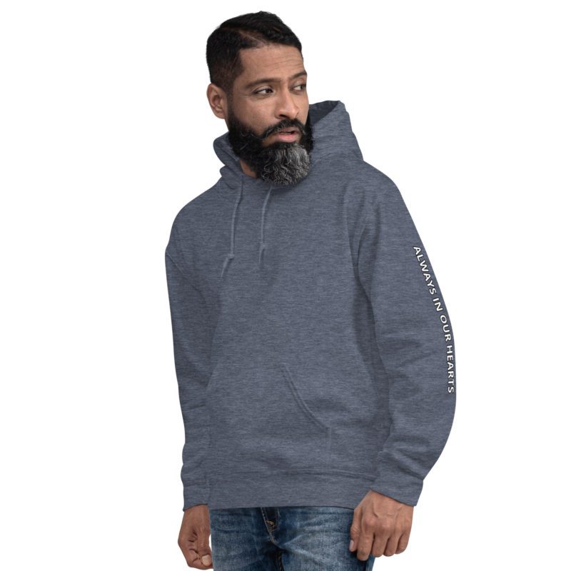 911 Never Forget with Always In Our Hearts on Left Sleeve - Unisex Hoodie - Image 39