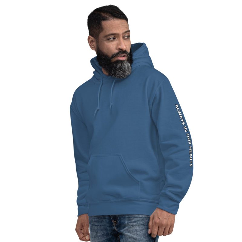 911 Never Forget with Always In Our Hearts on Left Sleeve - Unisex Hoodie - Image 35