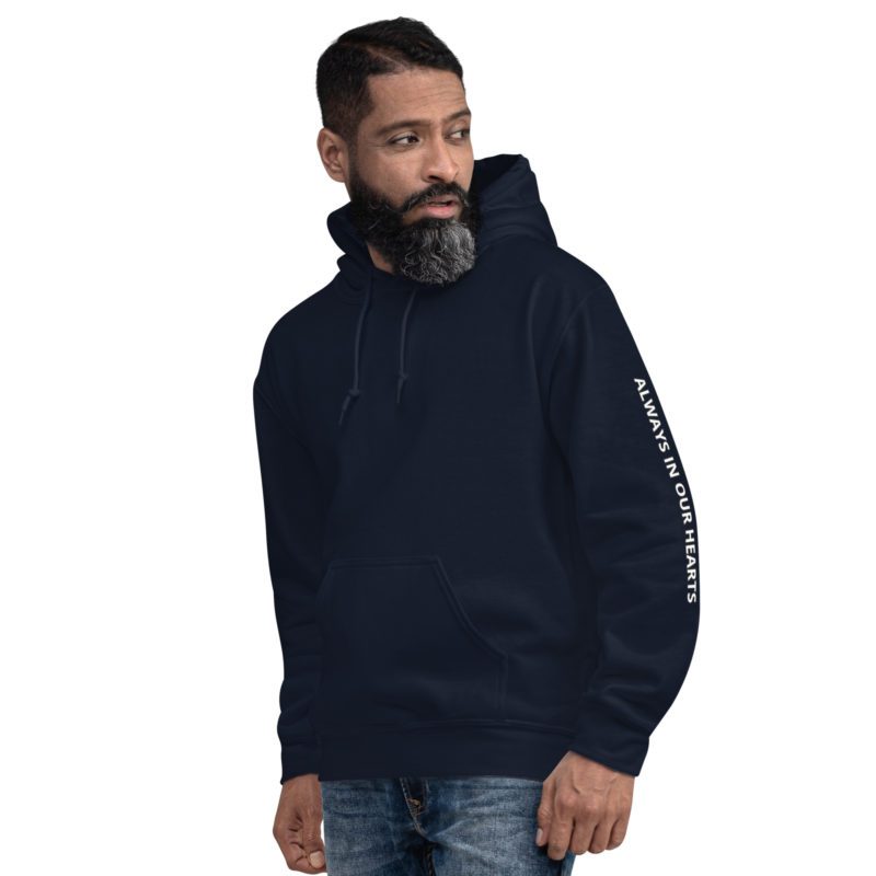 911 Never Forget with Always In Our Hearts on Left Sleeve - Unisex Hoodie - Image 7
