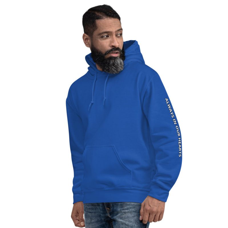 911 Never Forget with Always In Our Hearts on Left Sleeve - Unisex Hoodie - Image 27