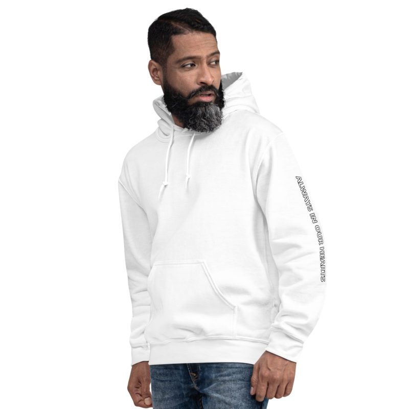 911 Never Forget with Always In Our Hearts on Left Sleeve - Unisex Hoodie - Image 59